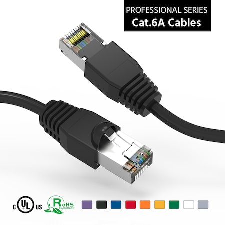 CAT6A Shielded (SSTP) Ethernet Network Booted Cable- 3ft- Black